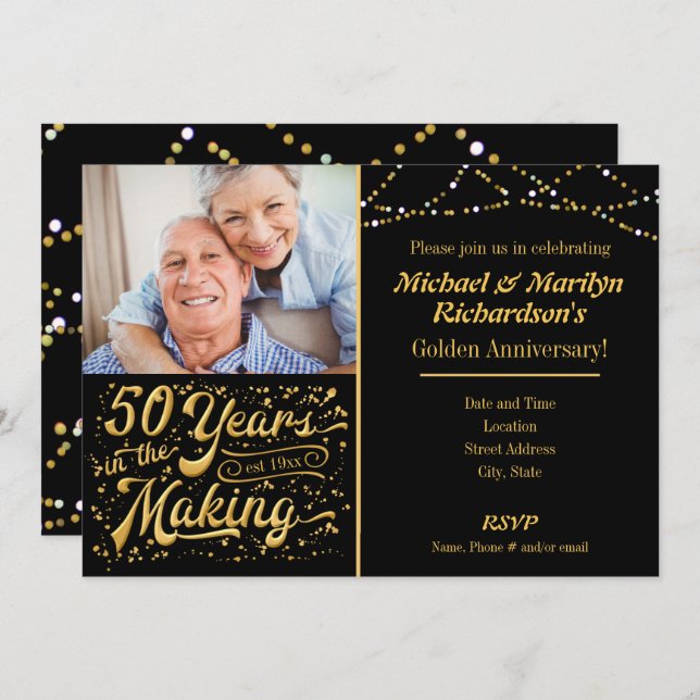 50 Years in the Making - Golden Anniversary Invitation (Front/Back)