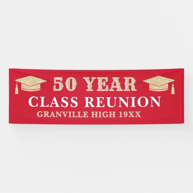 50 Years! LARGE 8 FT Class Reunion banner (Horizontal)