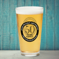 50 Years Long Service Celebration Glass