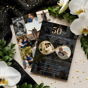 50 Years Love Infinity Photo Collage Anniversary Invitation