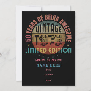 50 years of being awesome birthday party custom invitation