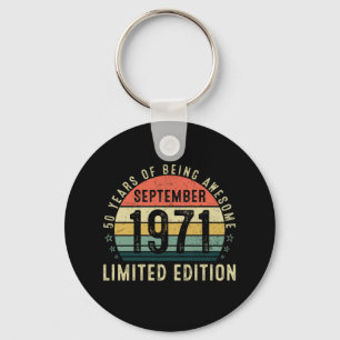 50 Years of being Awesome September Birthday Key Ring