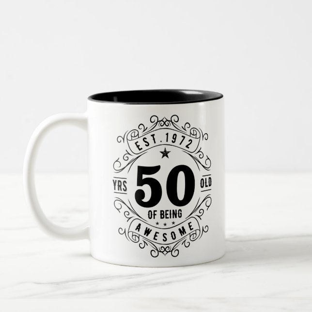 50 years of being Awesome Two-Tone Coffee Mug (Left)
