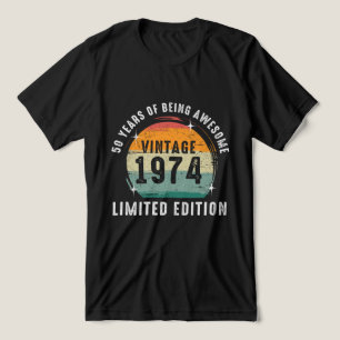 50 Years of being Awesome vintage 1974 Tri-Blend Shirt