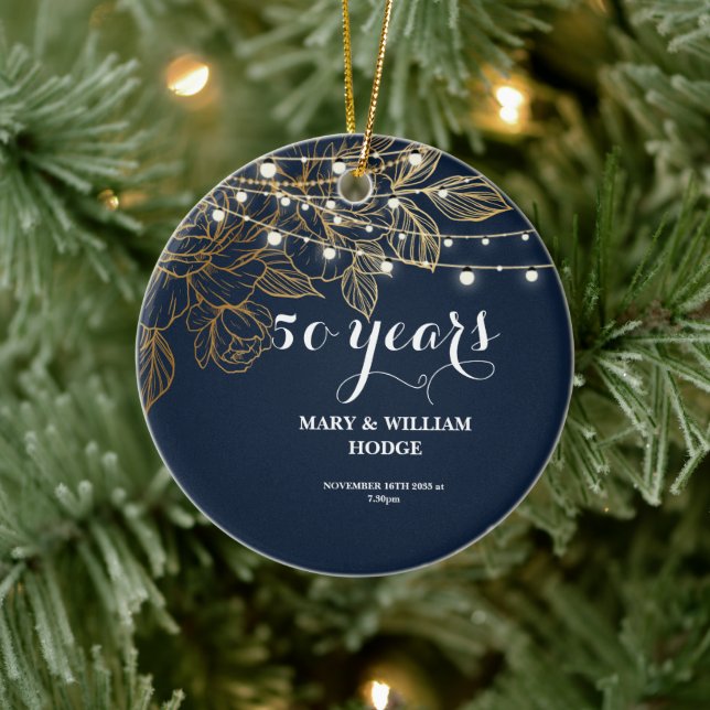 "50 Years of Forever: An Anniversary to Remember"  Ceramic Ornament (Tree)