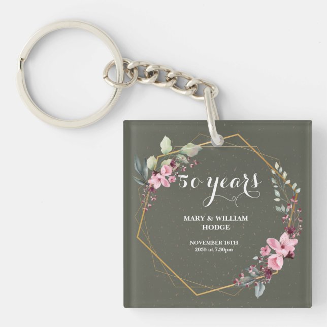 "50 Years of Forever: An Anniversary to Remember" Key Ring (Front)