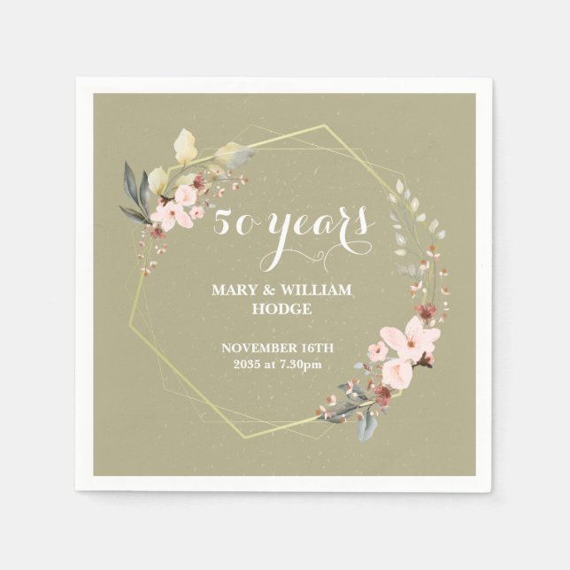 "50 Years of Forever: An Anniversary to Remember"  Napkin (Front)