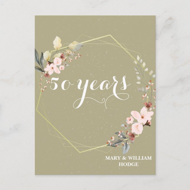 "50 Years of Forever: An Anniversary to Remember" Postcard (Front)