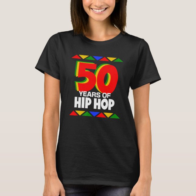 50 Years of Hip Hop 90s Retro 50th Anniversary T-Shirt (Front)
