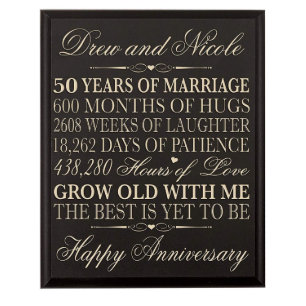 50 Years of Marriage Black 12x15 Wall Plaque