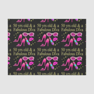 50 YEARS OLD AND A FABULOUS DIVA DESIGN TISSUE PAPER