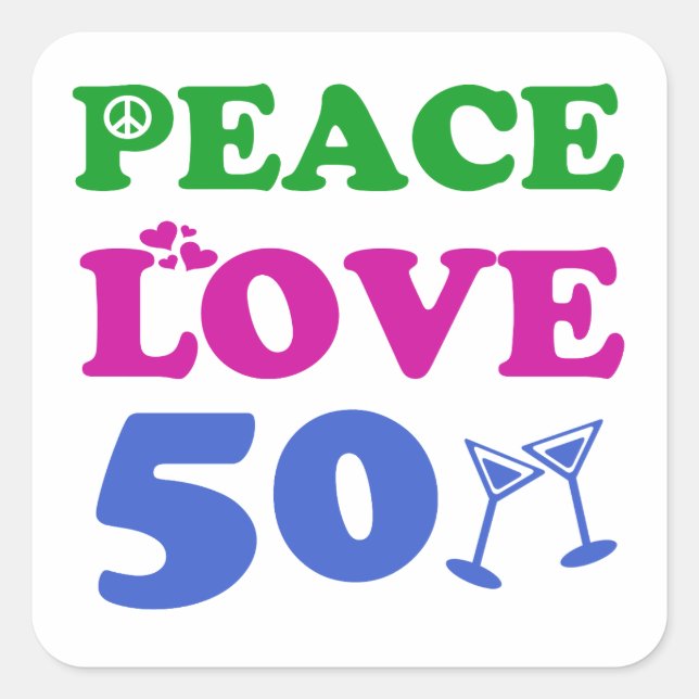 50 years Old birthday designs Square Sticker (Front)