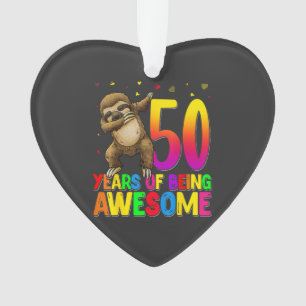50 Years Old Birthday Sloth Dabbing 50th Birthday  Ornament