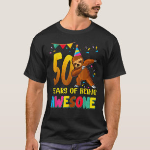 50 Years Old Birthday Sloth Dabbing 50th Birthday T-Shirt