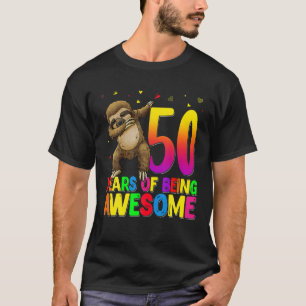 50 Years Old Birthday Sloth Dabbing 50th Birthday T-Shirt