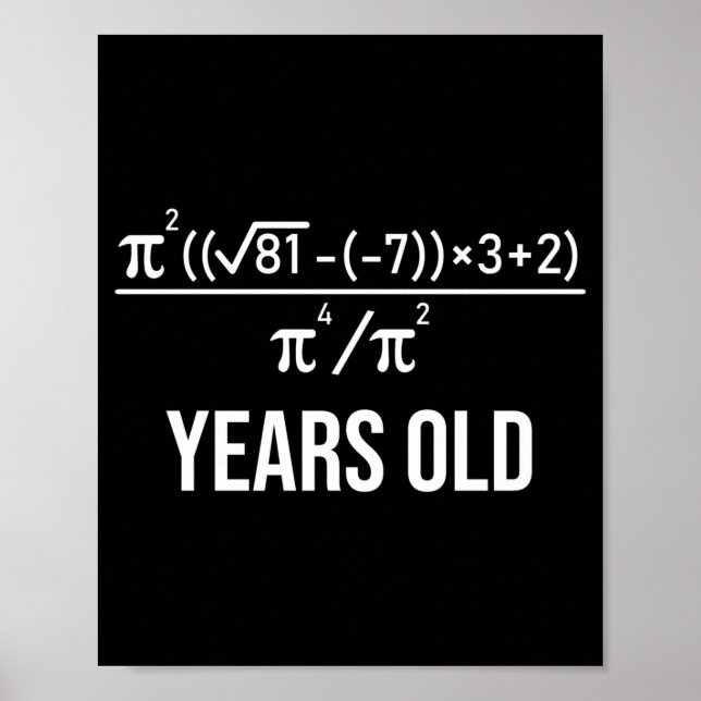 50 Years Old Equation Funny 50th Birthday Math  Poster (Front)