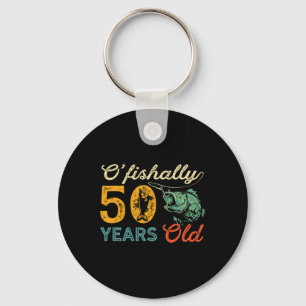 50 Years Old Fishing Gift 50th Birthday Cool Fifty Key Ring