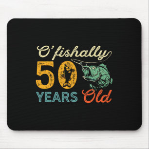 50 Years Old Fishing Gift 50th Birthday Cool Fifty Mouse Pad