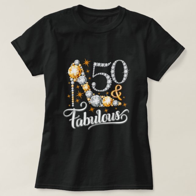 50 Years Old Gifts 50 & Fabulous Since 1972 50th B T-Shirt (Design Front)