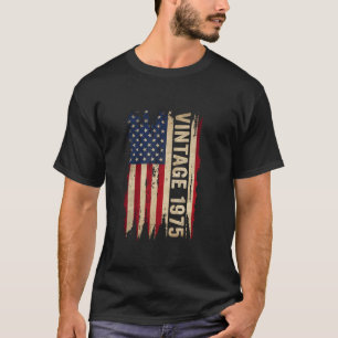 50 Years Old Gifts Vintage 1975 American Flag 50th T-Shirt