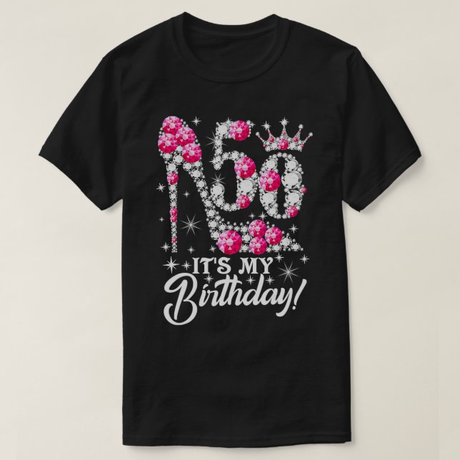 50 Years Old Its My 50th Birthday Funny Pink Diamo T-Shirt (Design Front)