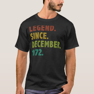 50 Years Old Legend Since December 1972 50th Birth T-Shirt