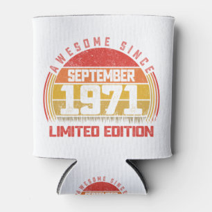 50 Years Old September 1971 Retro Awesome 50th Can Cooler