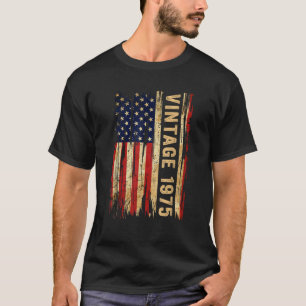 50 Years Old Vintage 1975 American Flag 50th Birth T-Shirt
