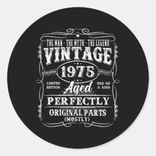 50 Years Old Vintage 1975 Man Myth Legend 50th Bir Classic Round Sticker