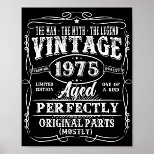 50 Years Old Vintage 1975 Man Myth Legend 50th Bir Poster