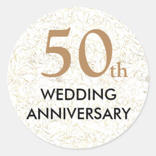 50 Years Together Wedding Anniversary Party Classic Round Sticker