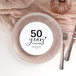 50 Years Wedding Anniversary Charger Plate Insert  Invitation