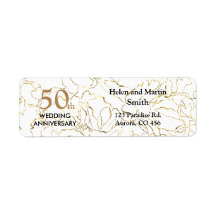 50 Years Wedding Anniversary Party Return Address Label