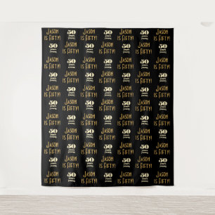 50 Years Young Party Backdrop Step and Repeat Tapestry