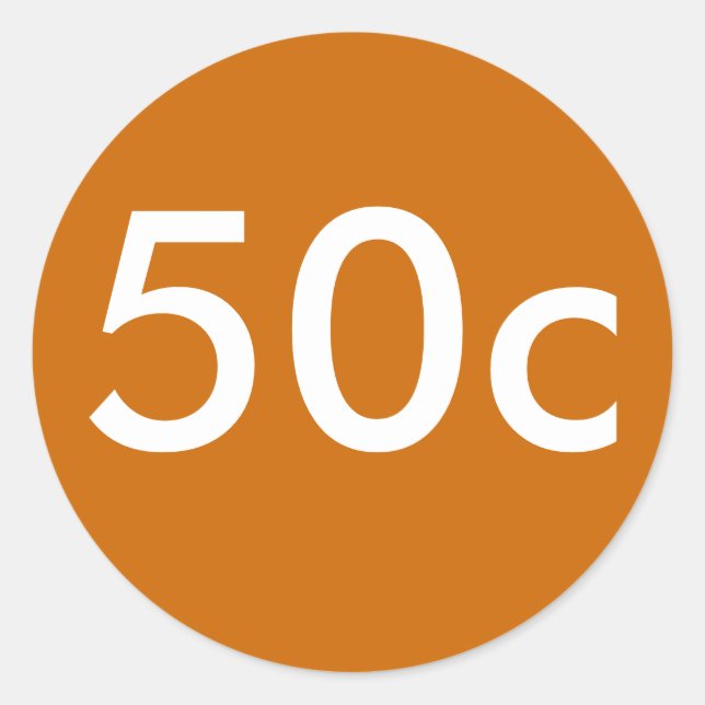50c classic round sticker (Front)