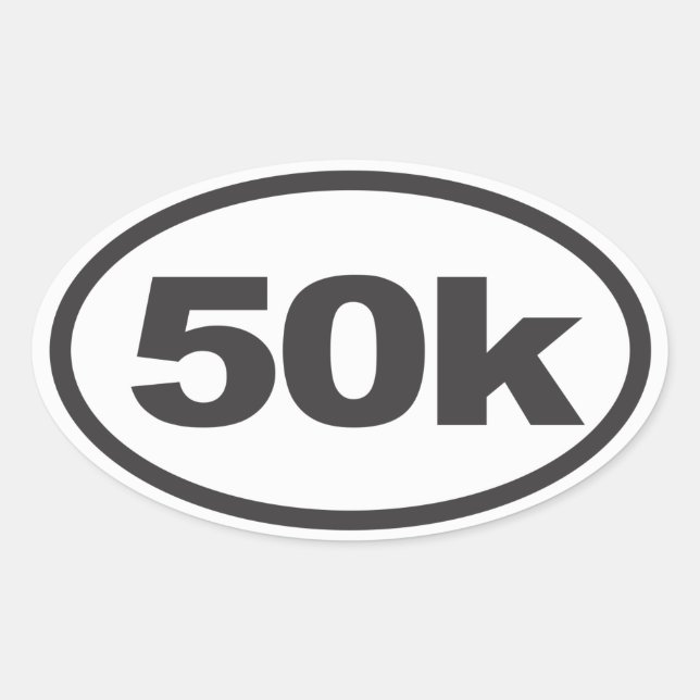 50K Ultra Oval Running Decal Oval Sticker (Front)
