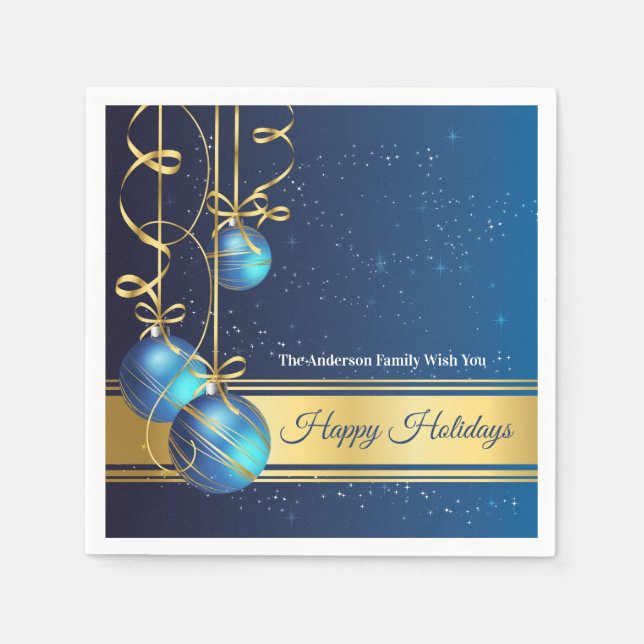 50pcs Christmas Paper Napkin Modern Tree Baubels (Front)