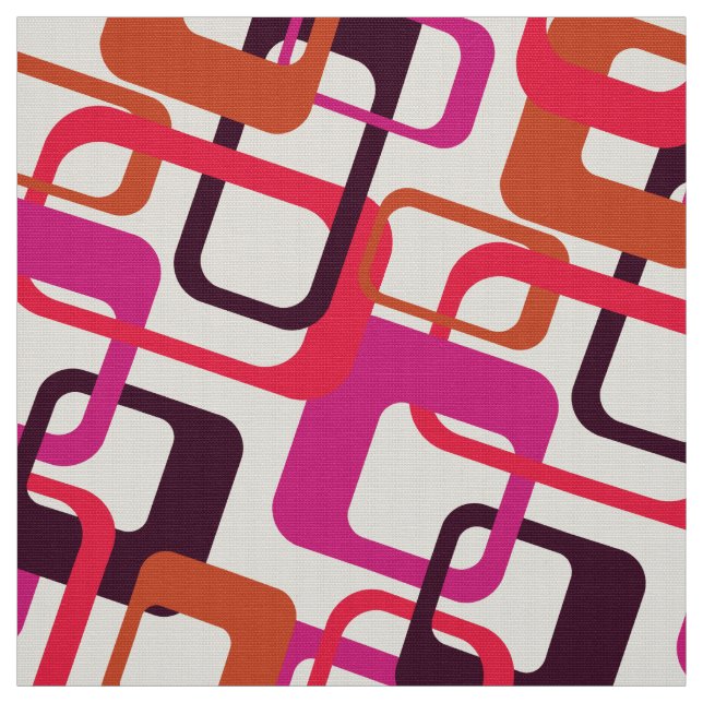 50s 60s 70s retro vintage link pattern fabric  (Swatch)