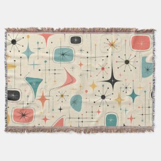 50s Atomic Starburst Throw Blanket