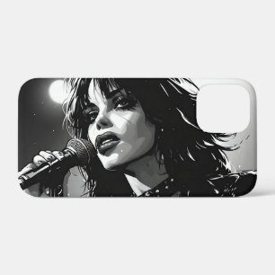 50s BW Graphic Comic Style Goth Punk  Singer  iPhone 12 Mini Case