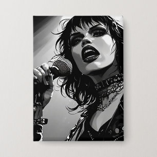 50s BW Graphic Comic Style Goth Punk Singers