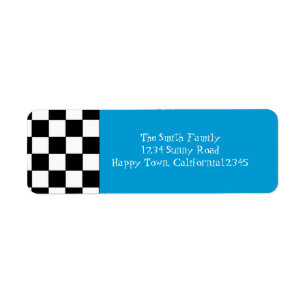 50's Chequered Return Address Label