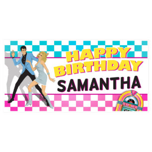 50's Classic Diner Personalised Birthday Banner