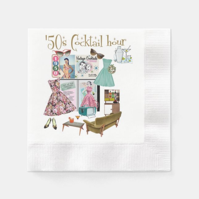 '50s Cocktail hour napkins (Front)