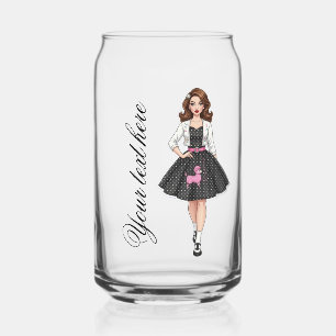 50s dall style editable can glass