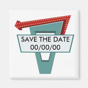 50s Diner Sign 1 Save the Date Magnet