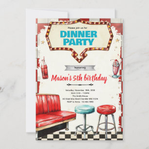 50s dinner party invitation