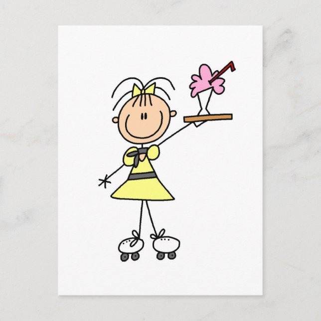 50's Drive-In Waitress T-shirts and Gifts Postcard (Front)