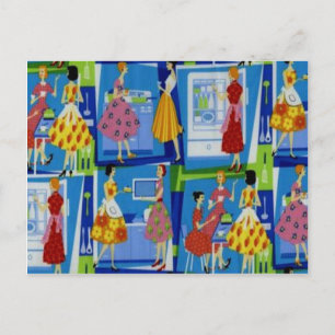 50's Housewife Design Postcard