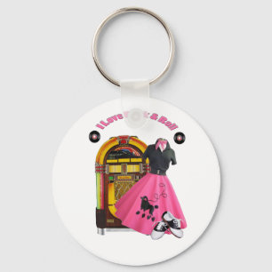 50's I Love Rock & Roll Keychain